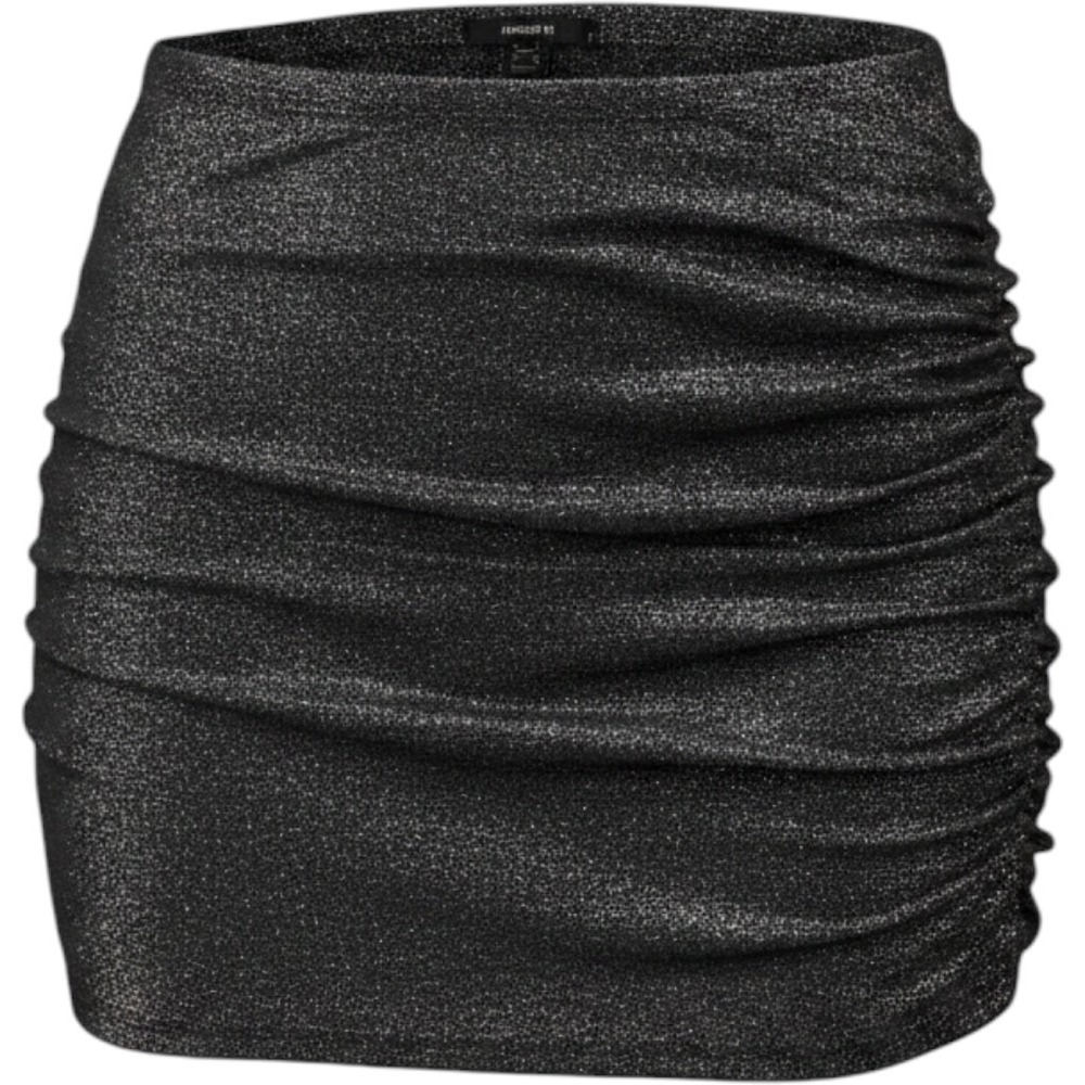 Forever 21 Plus Metallic Silver Black Draped Mini Skirt 2X NWT Party Bodycon